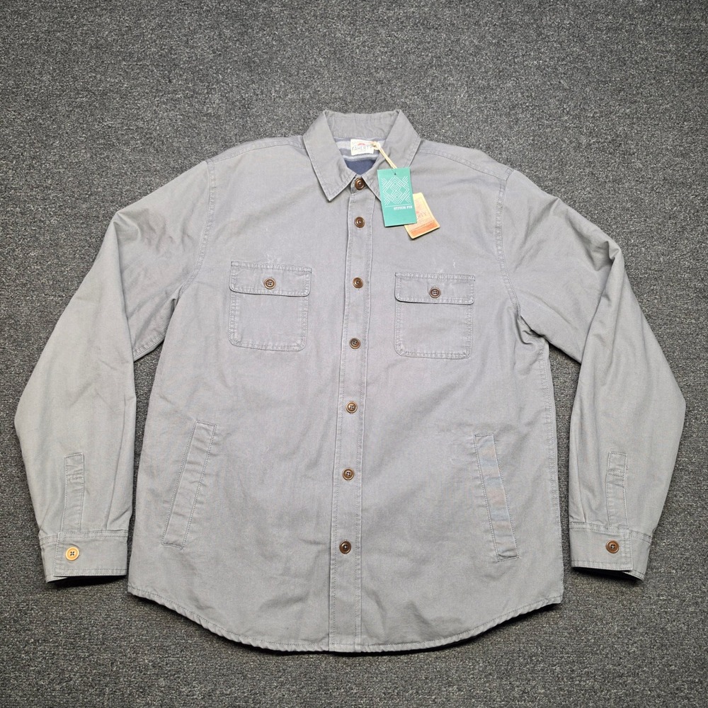 Faherty Rocco Blanket Lined CPO Jacket Grey Mens Large Outdoors Huckberry New